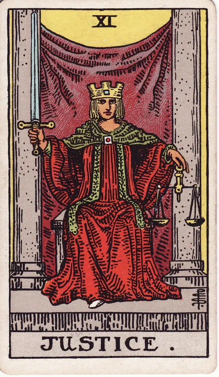 The Justice — Rider-Waite-Smith tarot card